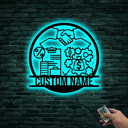 Custom Loan Officer Metal Wall Art with Led Light, Loan Officer Gifts, Office Decor, Mortgage Loan Officer Finance Company Gift, Loan Agent