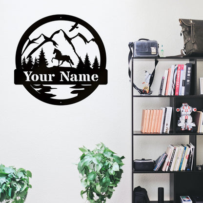 Custom Horse Metal Wall Sign-Personalized Horse Metal Wall Art-Horse Metal Wall Decor-Horse Farm Name Sign-Metal Ranch Sign-Horse Lovers