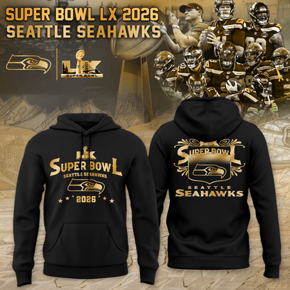 Seattle Seahawks 2026 Super Bowl LX Champions Hoodie Golden Black
