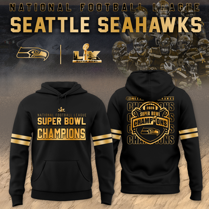 Seattle Seahawks 2026 Super Bowl LX Hoodie Golden Black