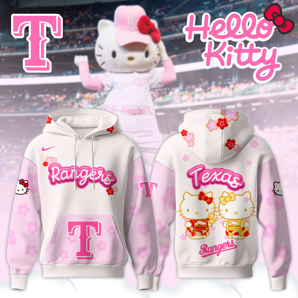 Texas Rangers Hoodie x Hello Kitty Night Happy GirlsDay! 🌸💕Hinamatsuri Hoodie