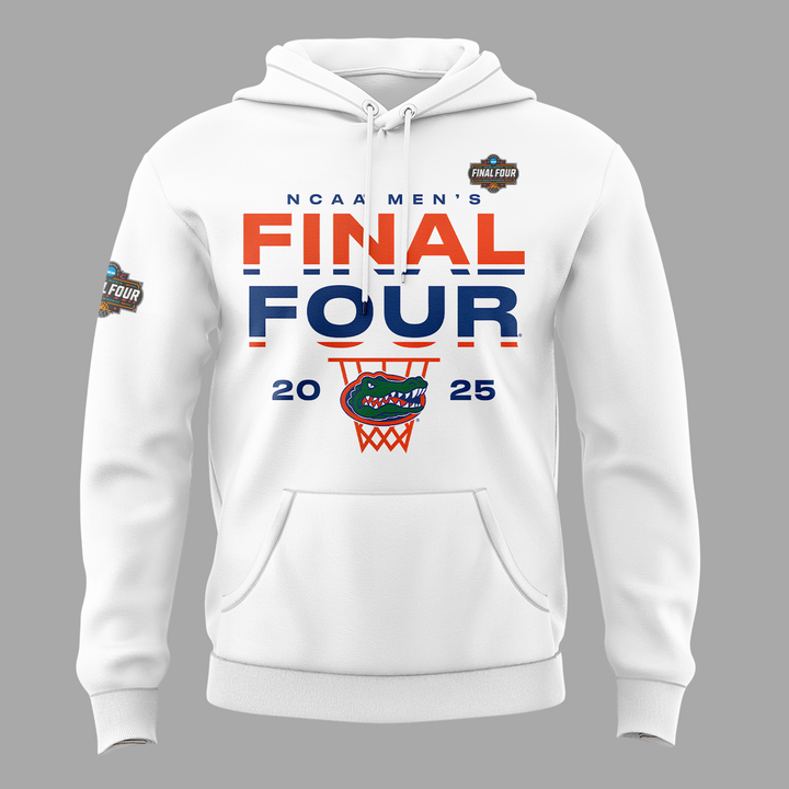Florida Gators Hoodie White - Men’s Basketball WEST REGIONAL CHAMPIONS 2025 Final Four Shirt