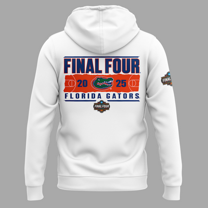 Florida Gators Hoodie White - Men’s Basketball WEST REGIONAL CHAMPIONS 2025 Final Four Shirt