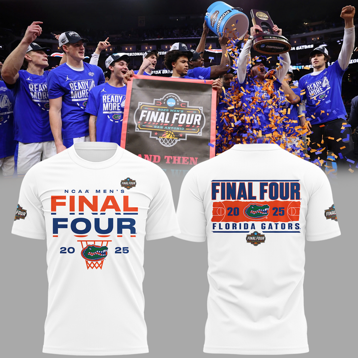 Florida Gators T-Shirt White - Men’s Basketball WEST REGIONAL CHAMPIONS 2025 Final Four Shirt