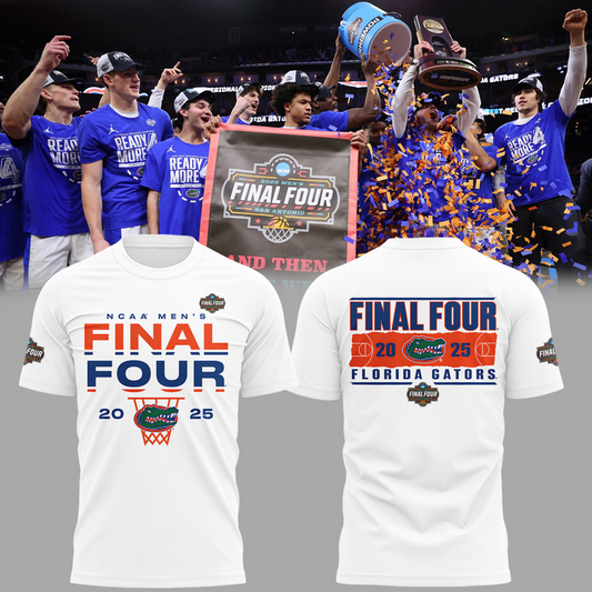 Florida Gators T-Shirt White - Men’s Basketball WEST REGIONAL CHAMPIONS 2025 Final Four Shirt