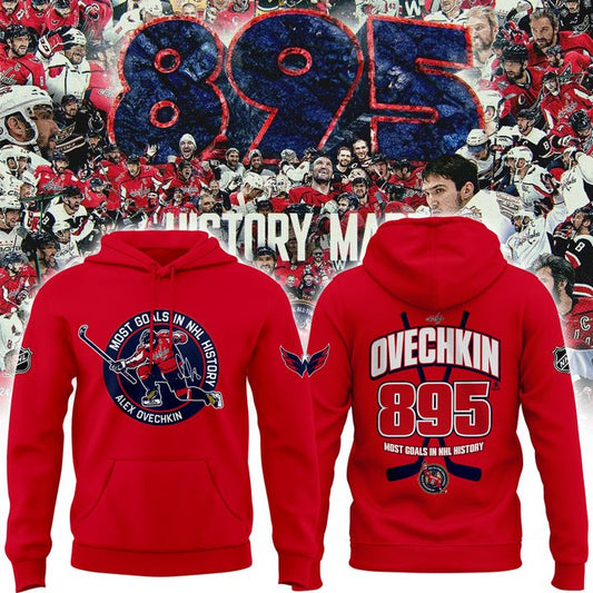 Alexander Ovechkin Washington Capitals Hoodie - All-Time Leading Goal Scorer Cross Sticks Red Hoodie - Washington Capitals 895 Hoodie