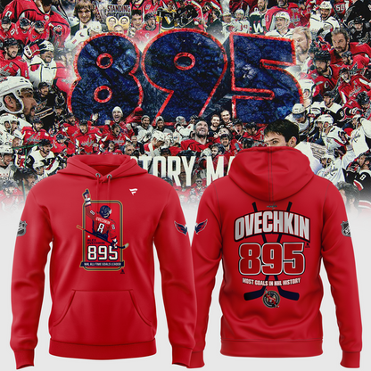 Alexander Ovechkin Washington Capitals Hoodie - All-Time Leading Goal Scorer Cross Sticks Red Hoodie