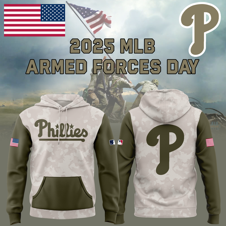 Philadelphia Phillies Baseball Army Hoodie For ARMED FORCES DAY