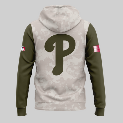 Philadelphia Phillies Baseball Army Hoodie For ARMED FORCES DAY