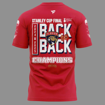 Special Edition Florida Panthers Back-To-Back Stanley Cup Champions T-Shirt 2025
