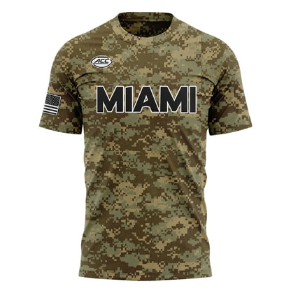 Miami Hurricanes Football Military Appreciation Camo T-shirt