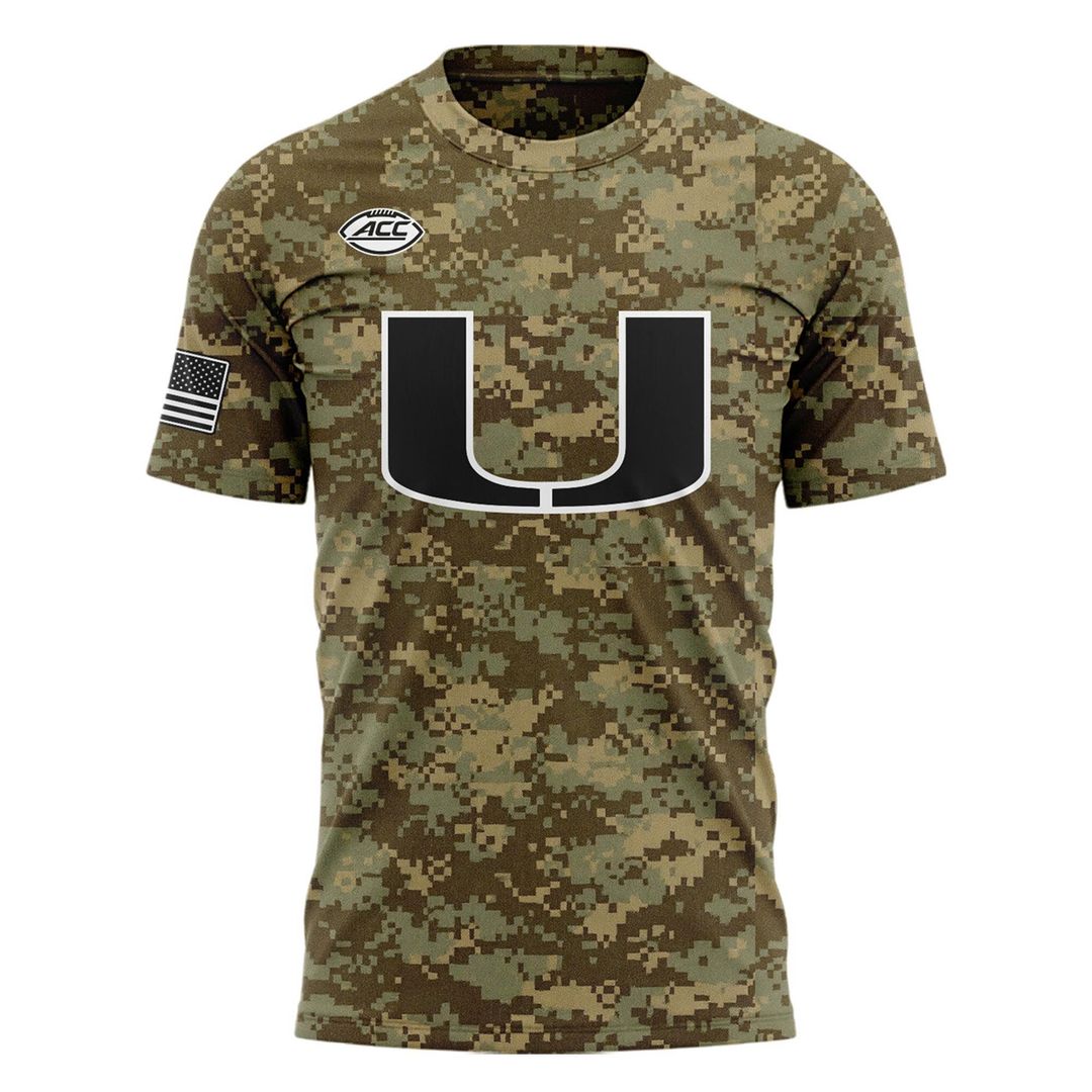 Miami Hurricanes Football Military Appreciation Camo T-Shirt