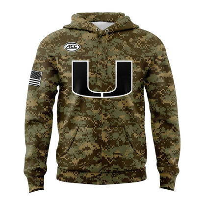Miami Hurricanes Football Military Appreciation Camo Hoodie