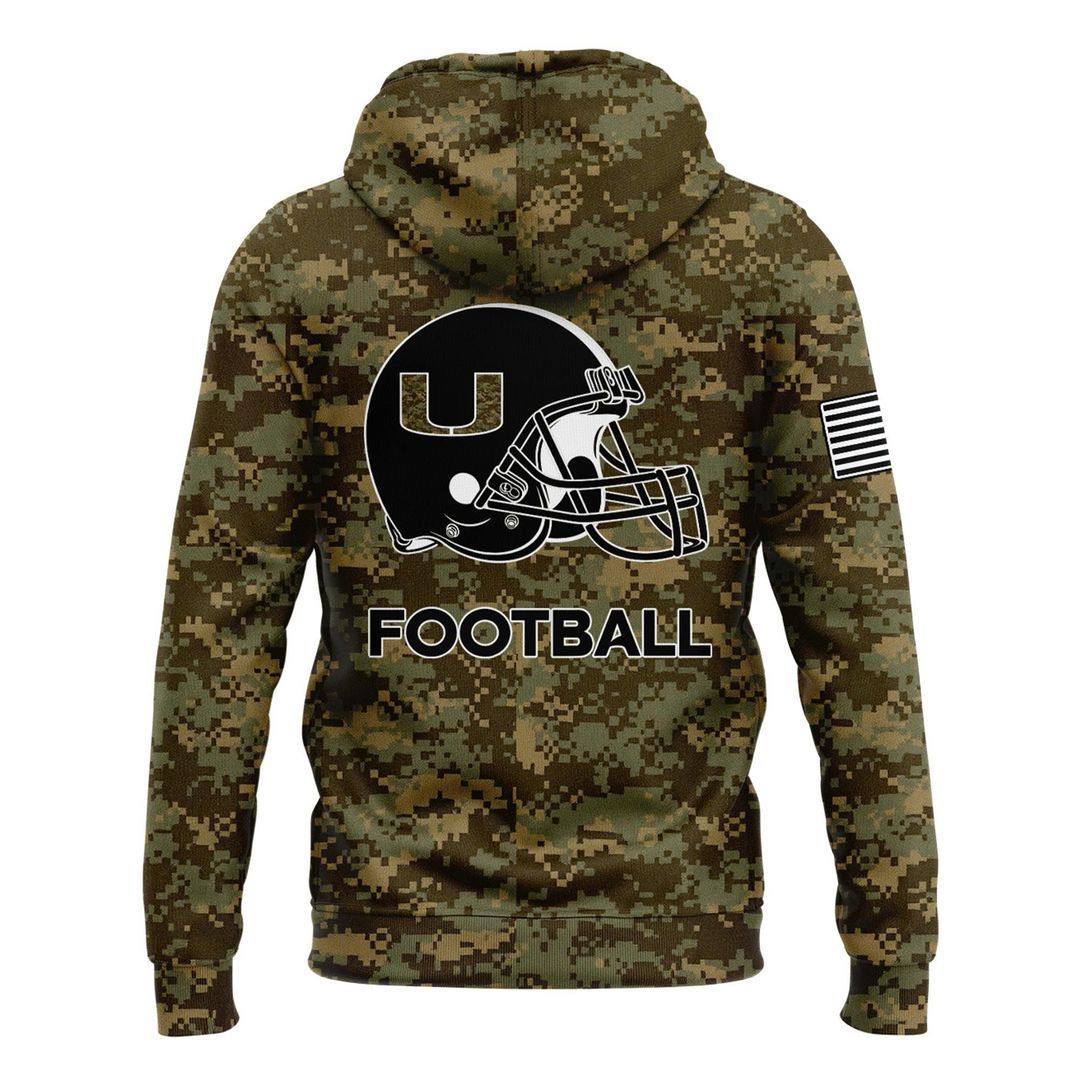Miami Hurricanes Football Military Appreciation Camo Hoodie