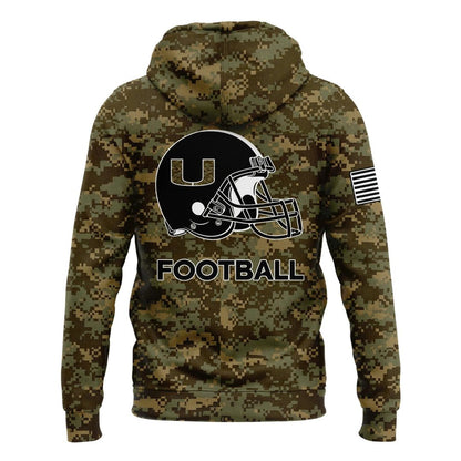 Miami Hurricanes Football Military Appreciation Camo Hoodie