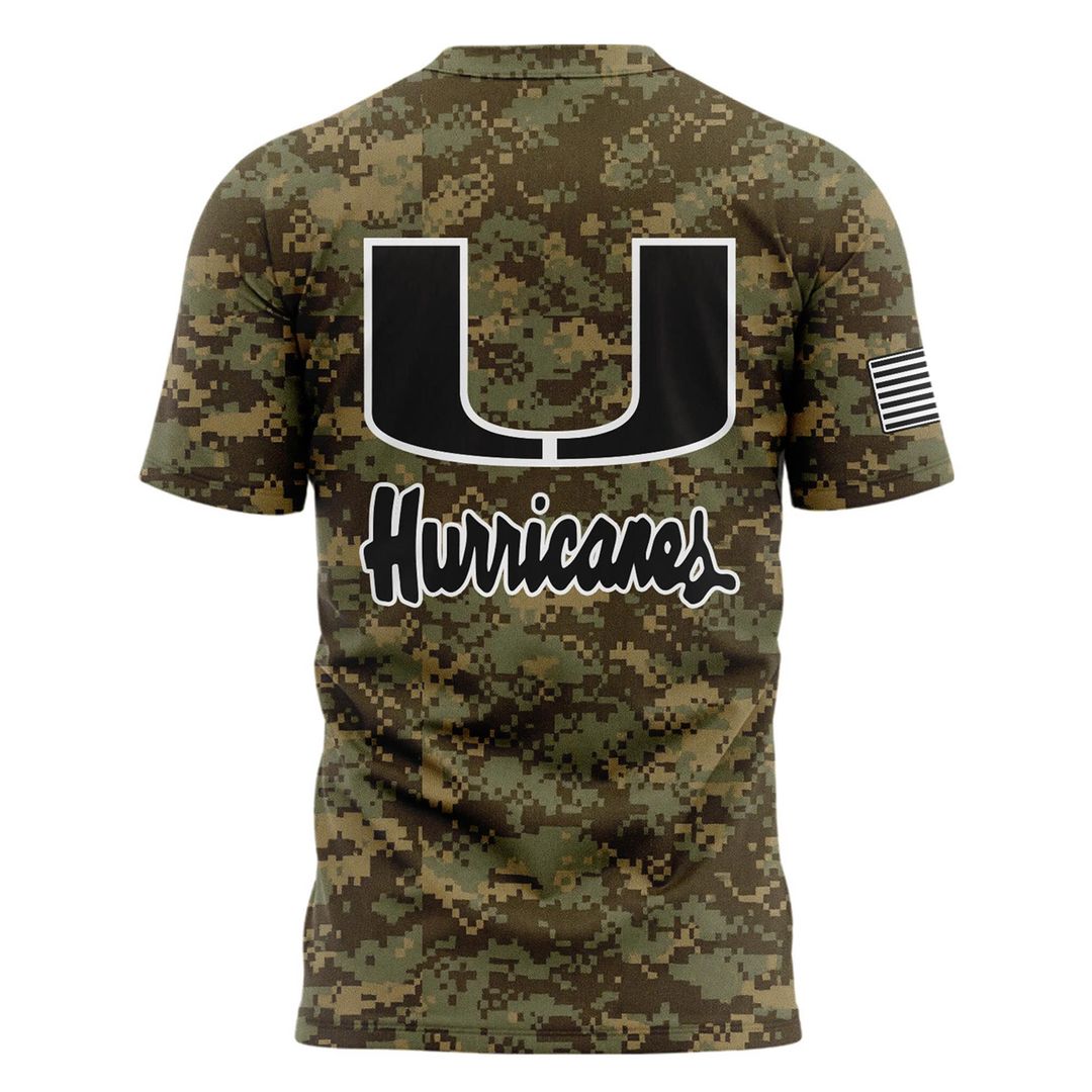 Miami Hurricanes Football Military Appreciation Camo T-Shirt