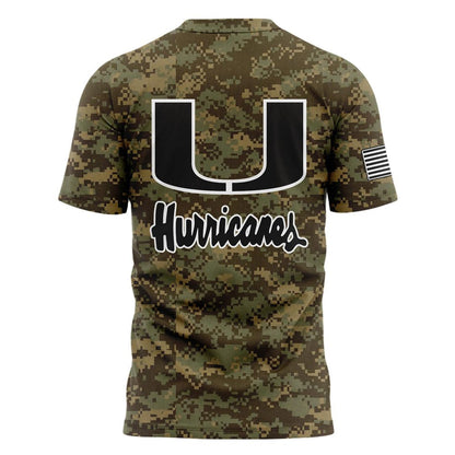 Miami Hurricanes Football Military Appreciation Camo T-Shirt