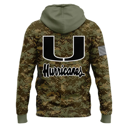 Miami Hurricanes Football Military Appreciation Camo Hoodie