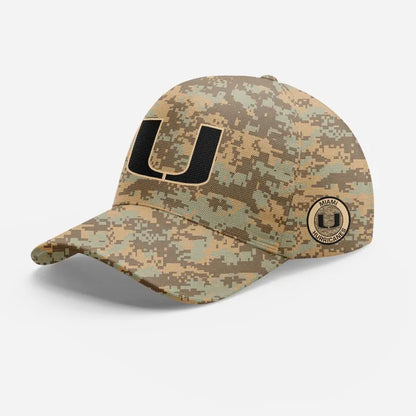 Camo Miami Hurricanes Honor & Support Premier Strategy T-Shirt