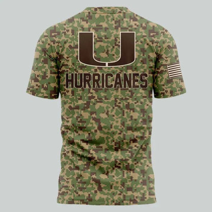 Miami Hurricanes Football Military Appreciation Camo T-Shirt