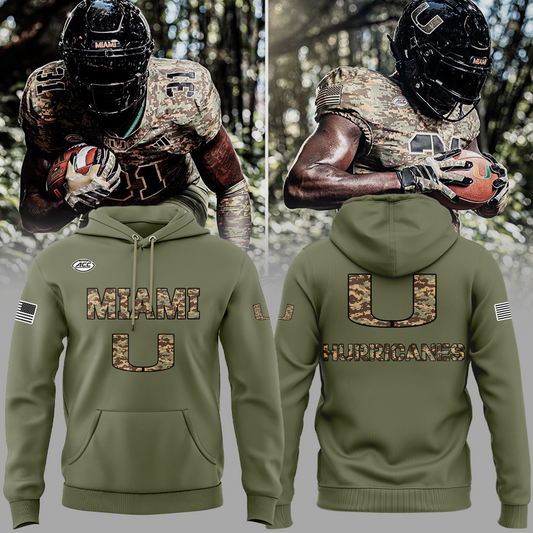 Miami Hurricanes Football Military Appreciation Camo Hoodie