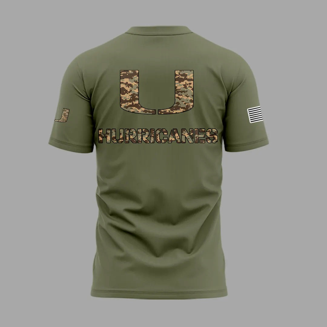 Miami Hurricanes Football Military Appreciation Camo T-Shirt
