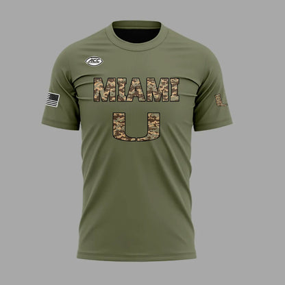 Miami Hurricanes Football Military Appreciation Camo T-Shirt