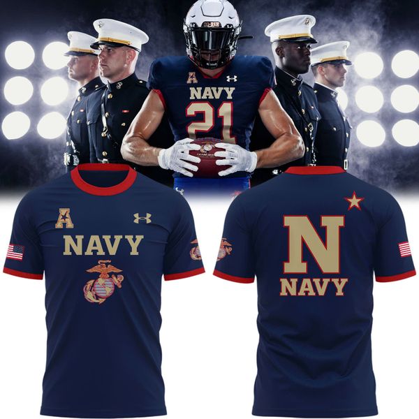 Navy Football Marines 250 Years Celebration T-Shirt