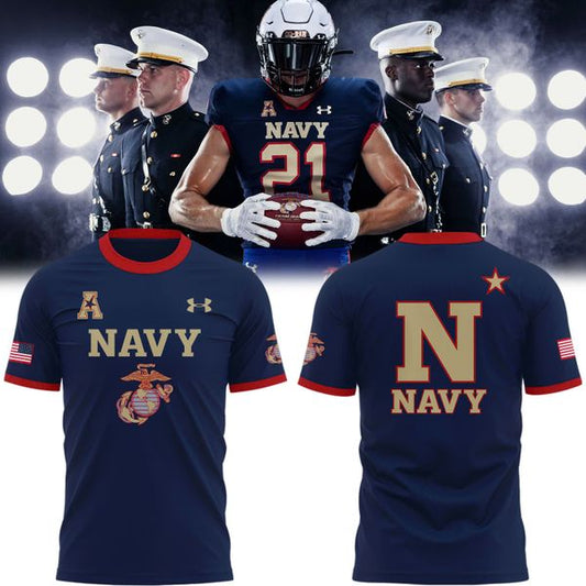 Navy Football Marines 250 Years Celebration T-Shirt