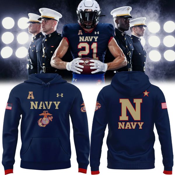 Navy Football Marines 250 Years Celebration Hoodie