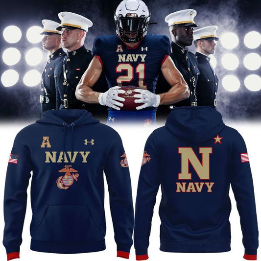 Navy Football Marines 250 Years Celebration Hoodie