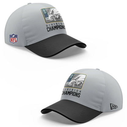 Men's Philadelphia Eagles 2025 NFC East Division Champions Locker Room Trophy Collection Zip Hoodie(Gray)