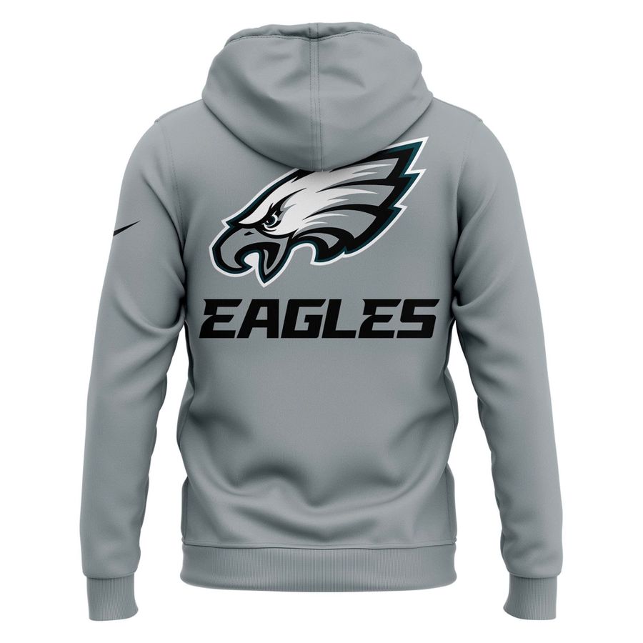 Men's Philadelphia Eagles 2025 NFC East Division Champions Locker Room Trophy Collection Zip Hoodie(Gray)
