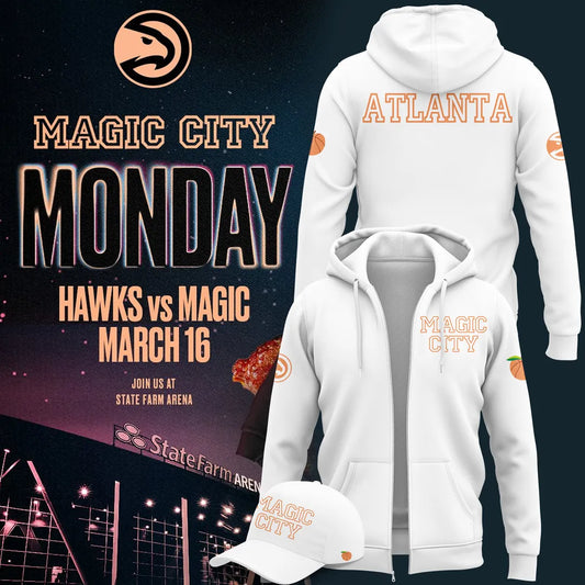 Atlanta Hawks 2026 Magic City True To Atlanta Zip Hoodie - True To Atlanta White Zip Hoodie