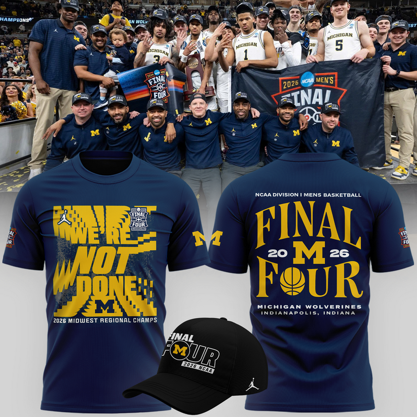 Michigan Wolverines 2026 Men's Basketball Tournament March Madness Final Four T-Shirt