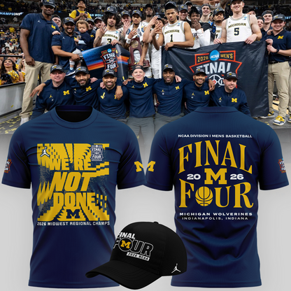 Michigan Wolverines 2026 Men's Basketball Tournament March Madness Final Four T-Shirt