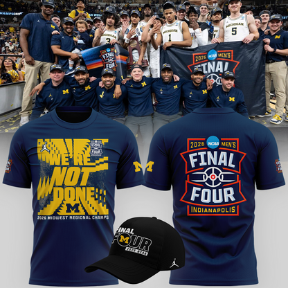 Michigan Wolverines 2026 Men's Basketball Tournament March Madness Final Four T-Shirt