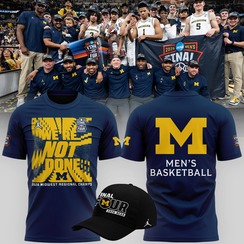 Michigan Wolverines 2026 Men's Basketball Tournament March Madness Final Four T-Shirt