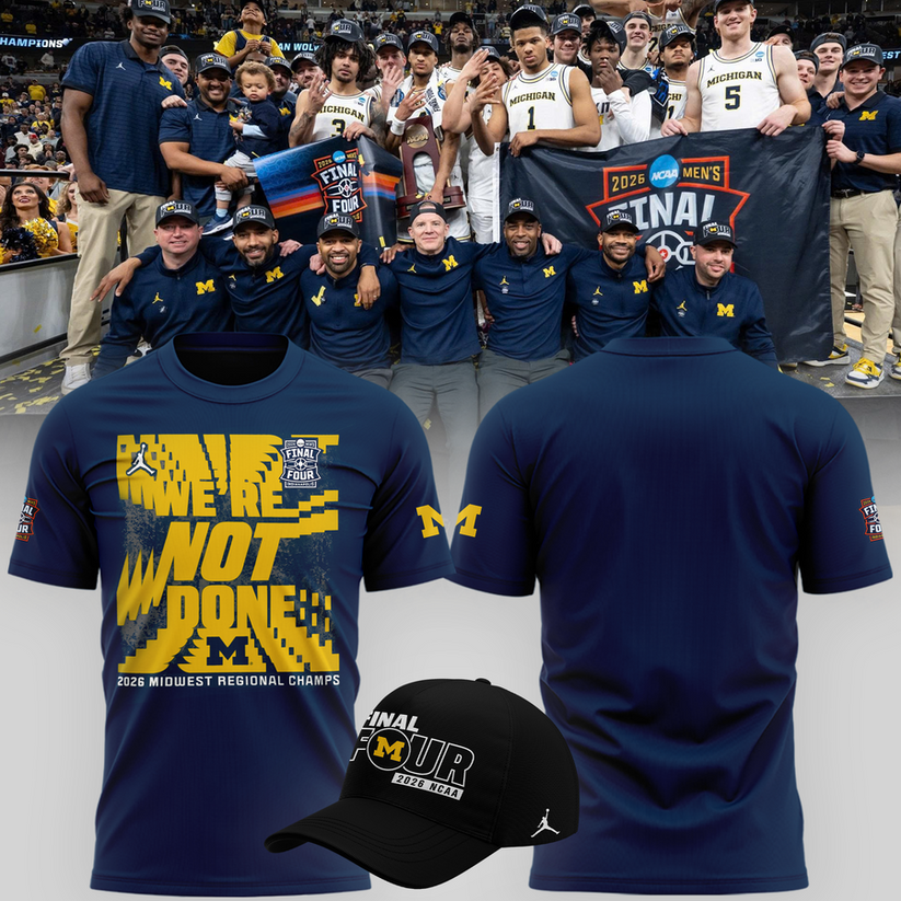 Michigan Wolverines 2026 Men's Basketball Tournament March Madness Final Four T-Shirt