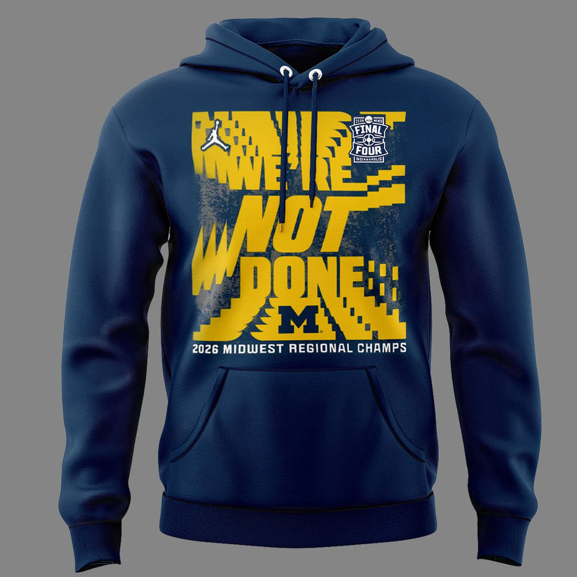 Michigan Wolverines Men's Basketball Final Four Locker Room Hoodie For Fans