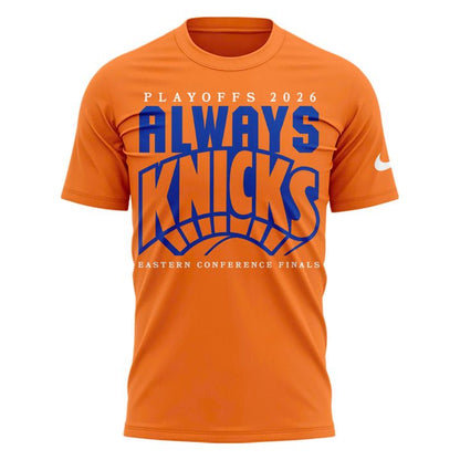 New York Knicks 2026 Playoffs "Always Knicks" T-Shirt - Orange | MI22