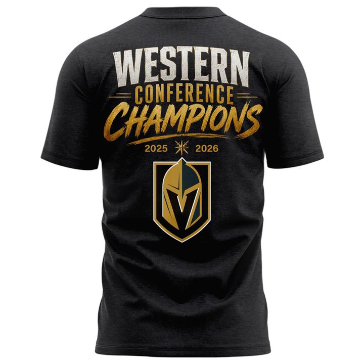 Men's Vegas Golden Knights Fanatics Heather Charcoal 2026 Western Conference Champions Two-Sided T-Shirt | UN90
