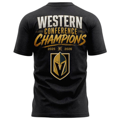 Men's Vegas Golden Knights Fanatics Heather Charcoal 2026 Western Conference Champions Two-Sided T-Shirt | UN90