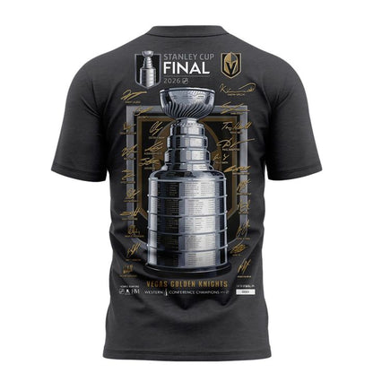 Men's Vegas Golden Knights Fanatics Heather Charcoal 2026  Western Conference Champions Signature T-Shirt | YB78