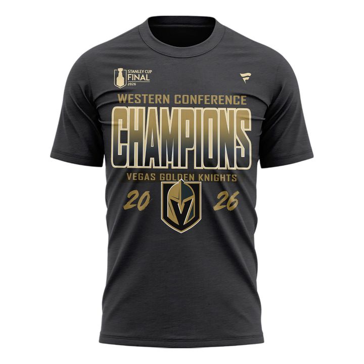 Men's Vegas Golden Knights Fanatics Heather Charcoal 2026  Western Conference Champions Signature T-Shirt | YB78