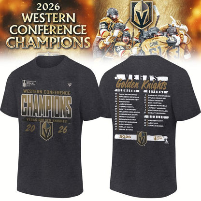 Vegas Golden Knights WESTERN CONFERENCE CHAMPIONS Tshirt 2026 | PZ46