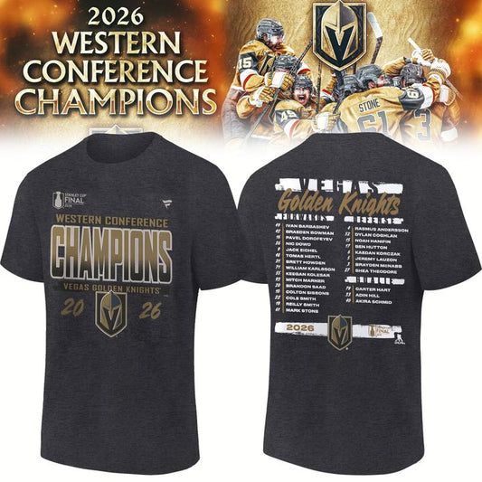 Vegas Golden Knights WESTERN CONFERENCE CHAMPIONS Tshirt 2026 | PZ46