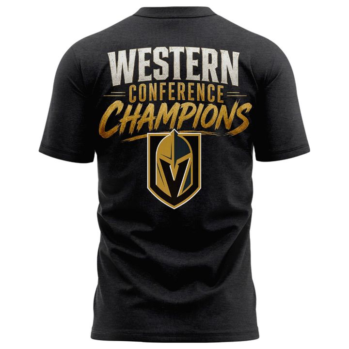 Men's Vegas Golden Knights Fanatics Heather Charcoal 2026  Western Conference Champ 2-Sided T-Shirt | FG97