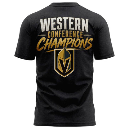 Men's Vegas Golden Knights Fanatics Heather Charcoal 2026  Western Conference Champ 2-Sided T-Shirt | FG97