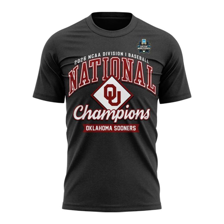 Oklahoma Sooners Charcoal 2026 NCAA Division I Baseball National Champions Locker Room T-Shirt